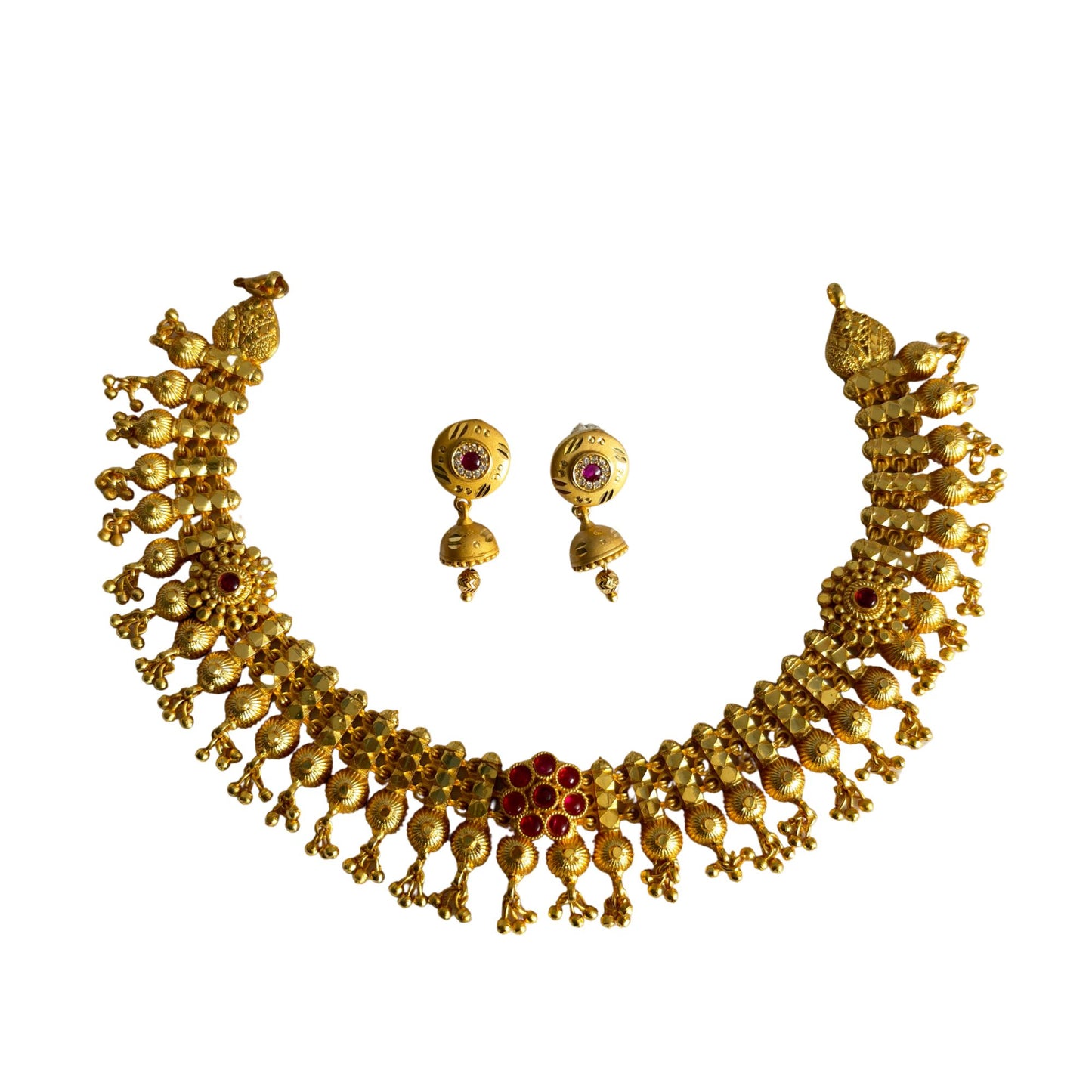 Three Flower Golden Necklace
