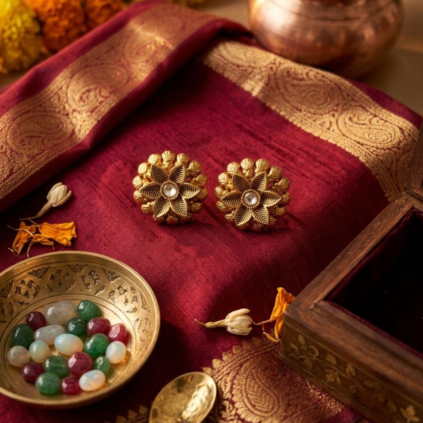 Stunning cute antique gold stud