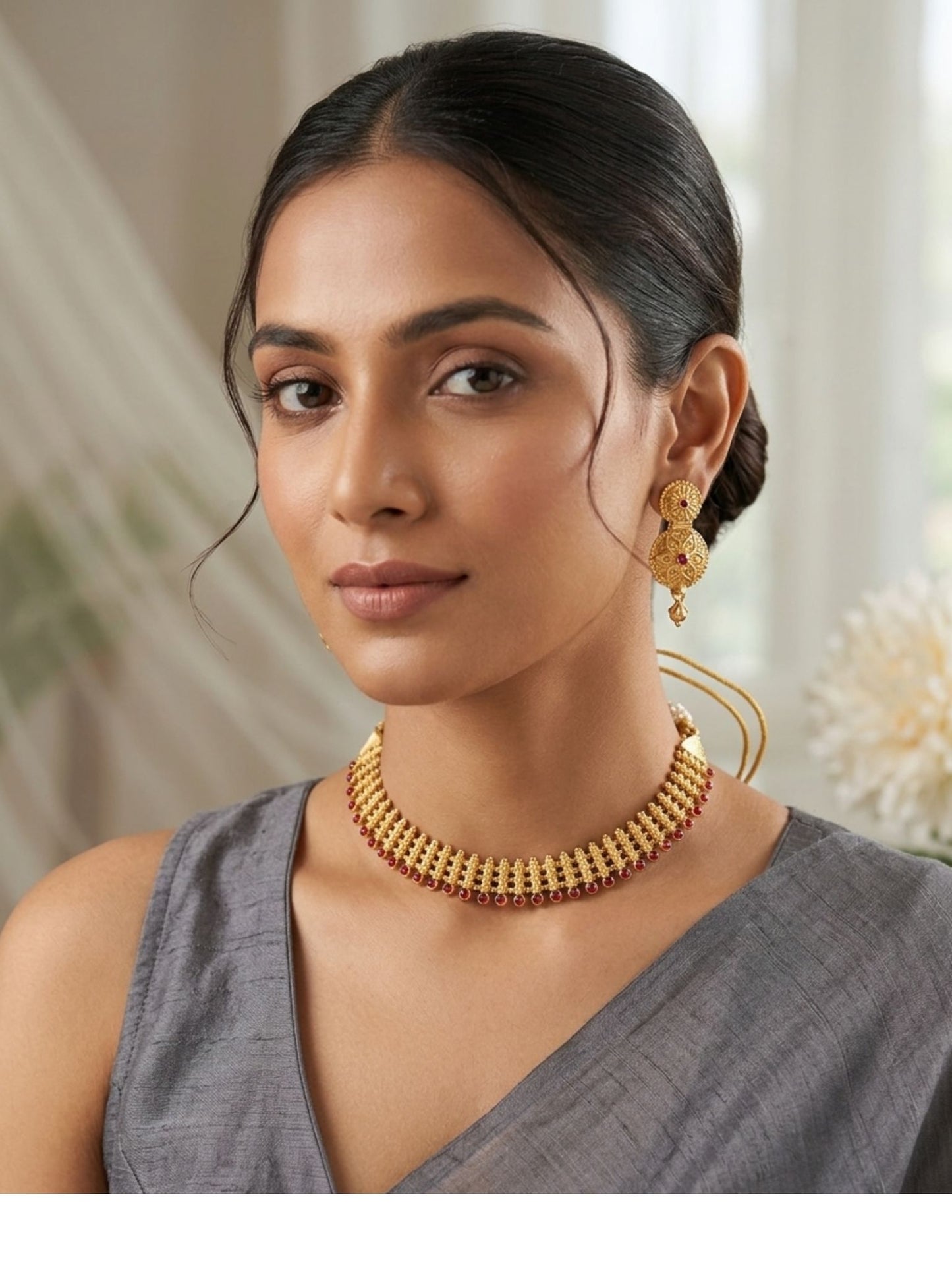 Suhani Ruby Golden Necklace