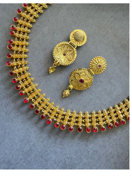 Suhani Ruby Golden Necklace