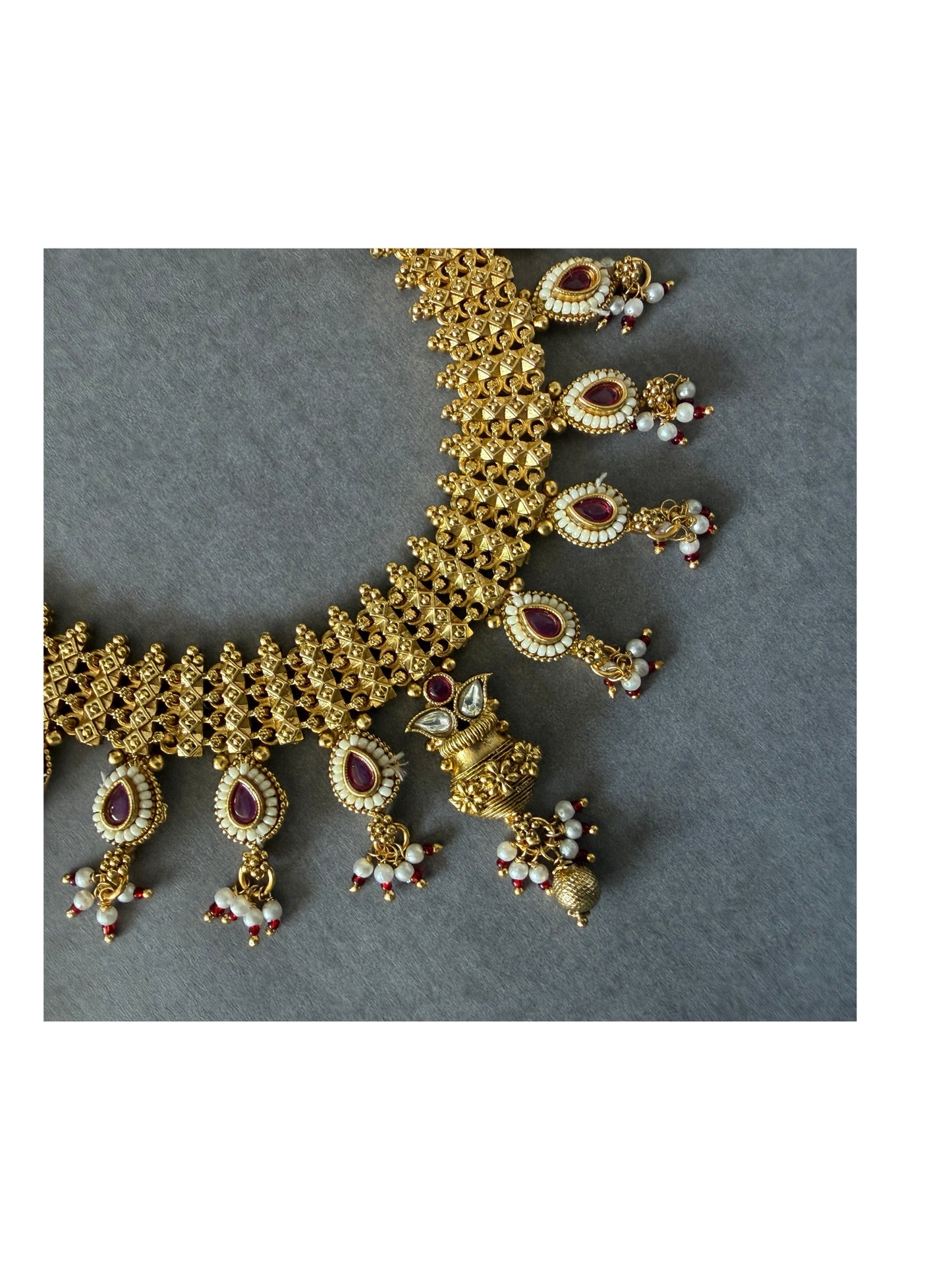 Rajwada Ruby Pearl Choker