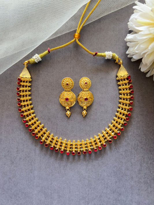 Suhani Ruby Golden Necklace