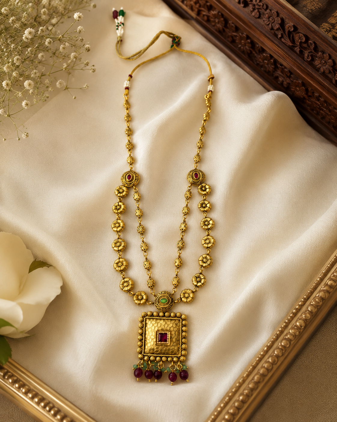 Kalyani Antique Square  Necklace